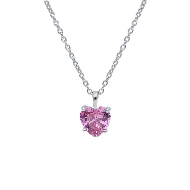 Girocollo punto luce in argento 925/ooo e cristallo artificiale rosa con cuore