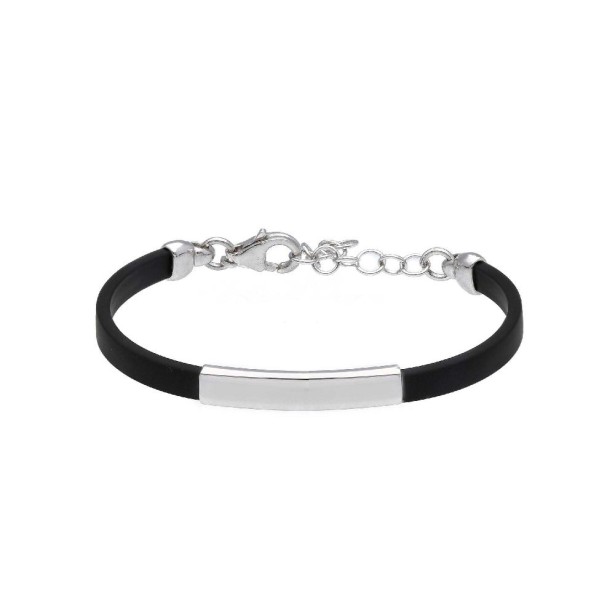 Bracciale targa in argento 925/ooo e caucci�