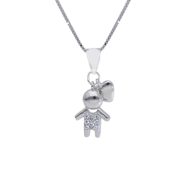 Girocollo in argento 925/ooo con bambino e cuore