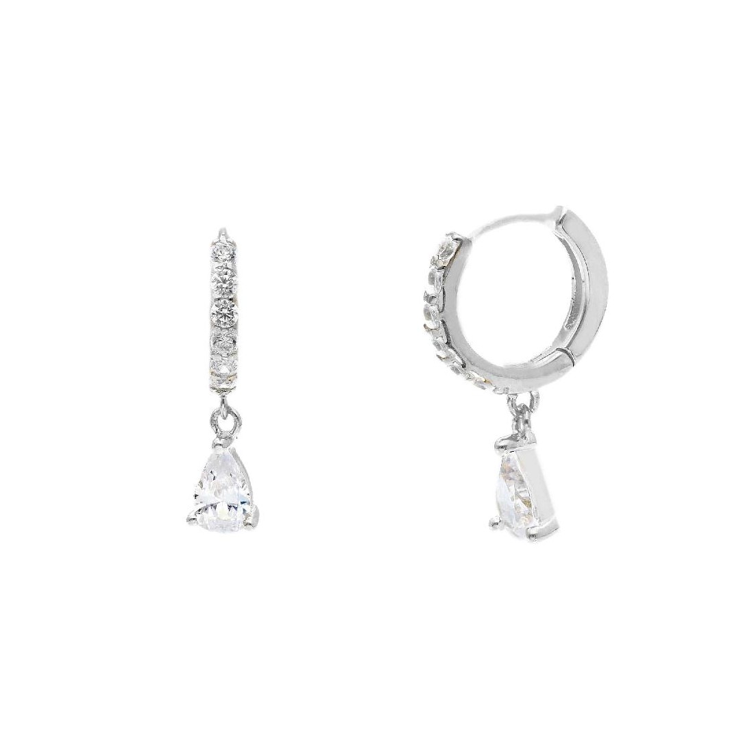 Orecchini pendenti in argento 925/ooo e zirconia cubica con goccia
