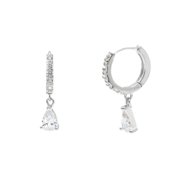 Orecchini pendenti in argento 925/ooo e zirconia cubica con goccia