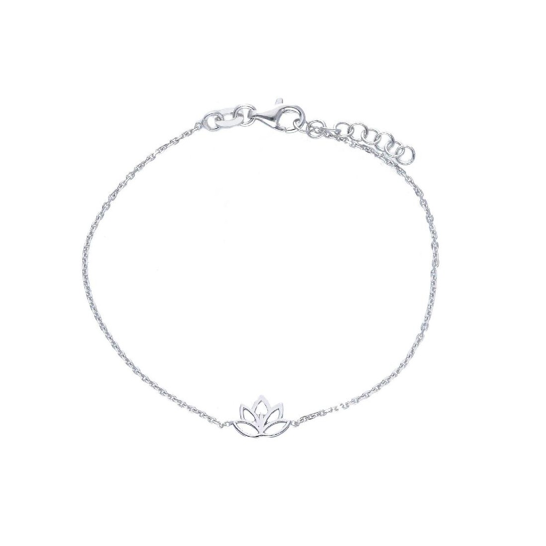 Bracciale in argento 925/ooo con fiore di loto