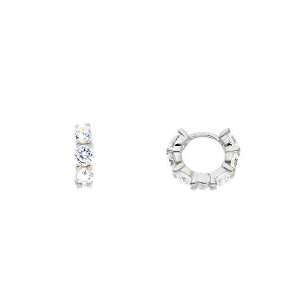Orecchini cerchio in argento 925/ooo e zirconia cubica