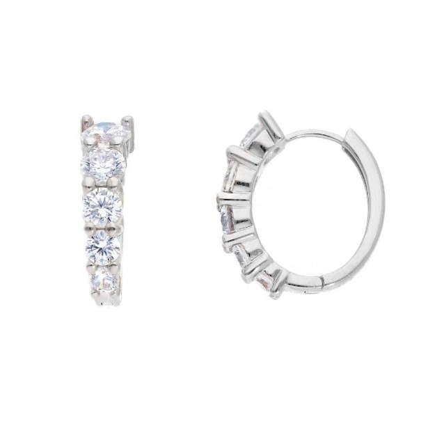 Orecchini cerchio in argento 925/ooo e zirconia cubica