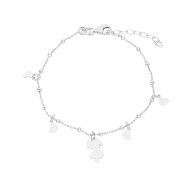 Bracciale in argento 925/ooo con cane e cuore