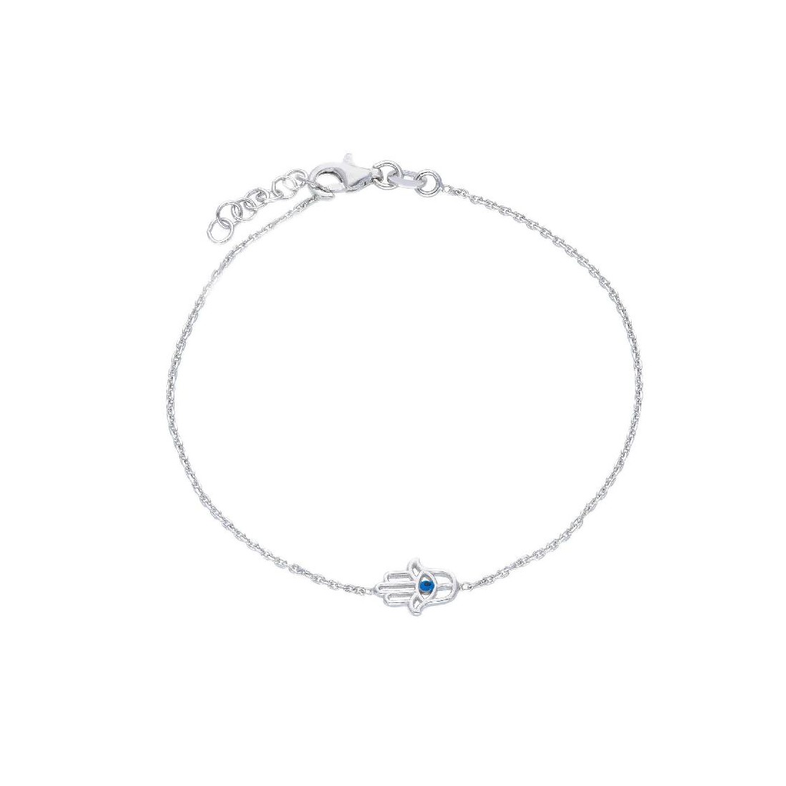 Bracciale in argento 925/ooo e zirconia cubica conmano di fatima