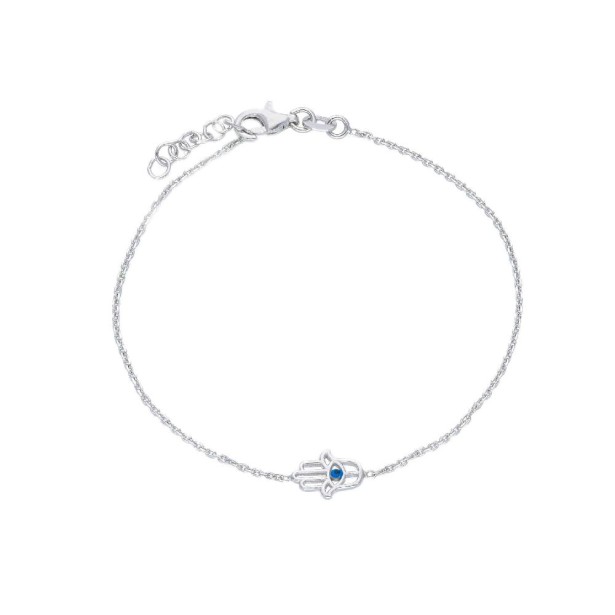 Bracciale in argento 925/ooo e zirconia cubica conmano di fatima