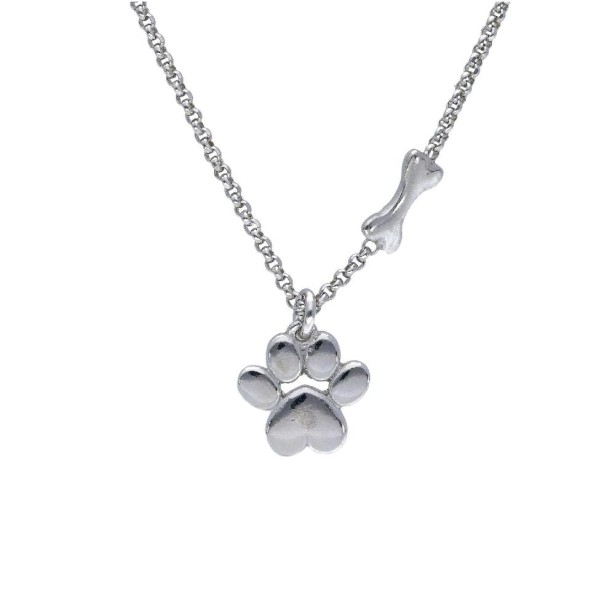 Girocollo in argento 925/ooo con zampa e osso