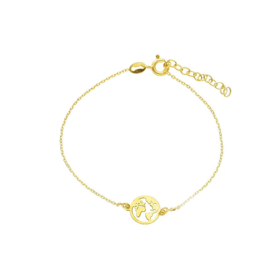 Bracciale in argento dorato 925/ooocon mappamondo