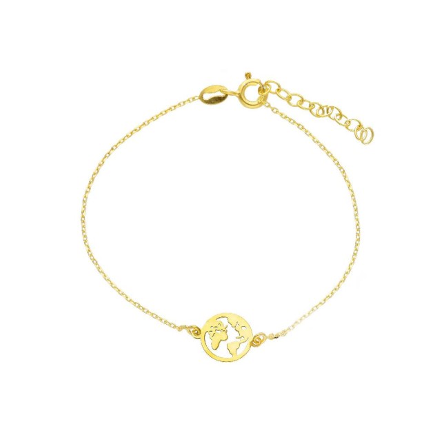 Bracciale in argento dorato 925/ooocon mappamondo