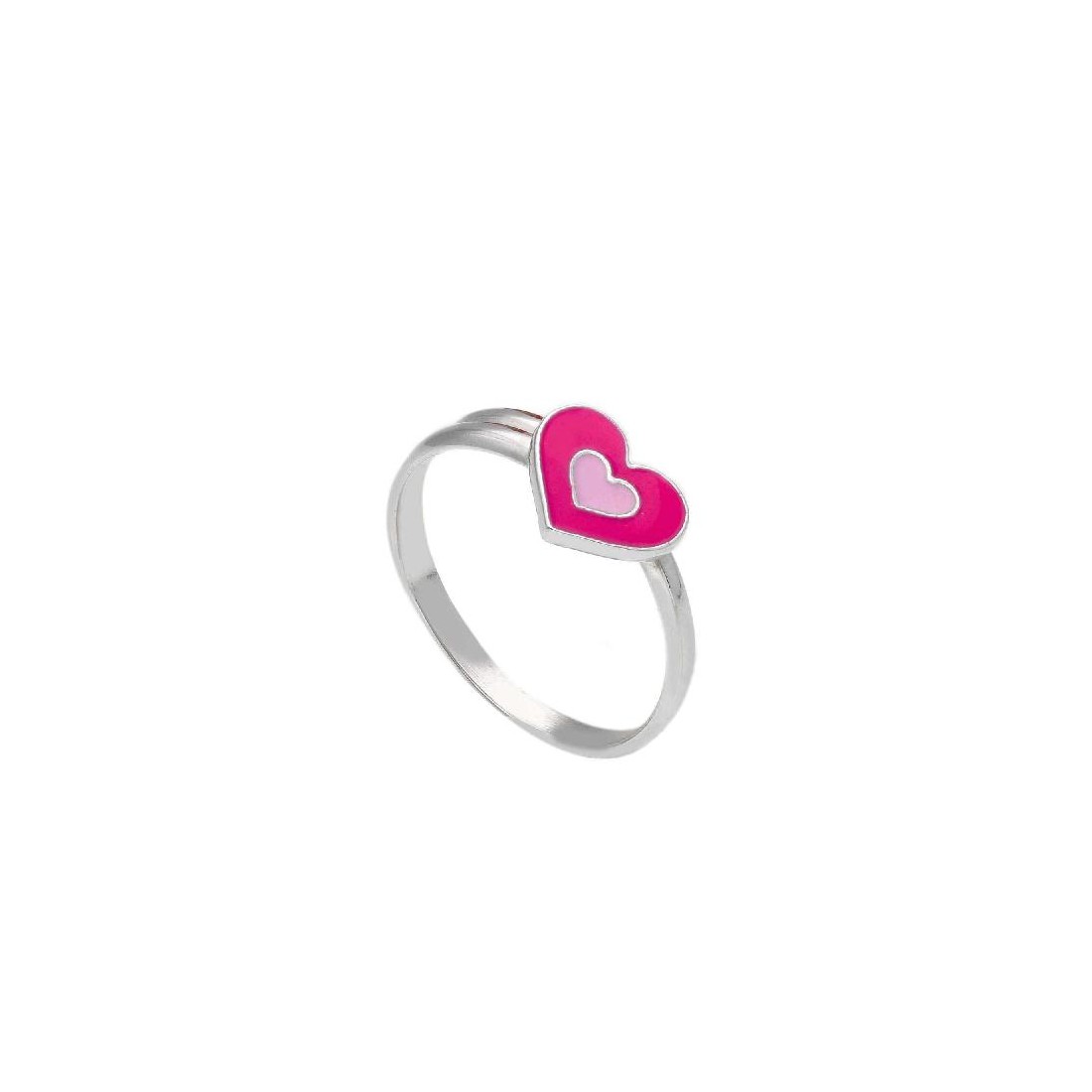 Anello in argento 925/ooo e smalto con cuore