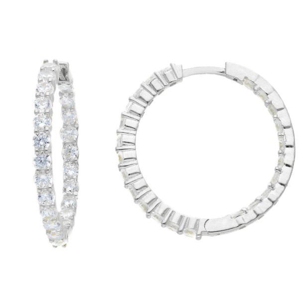 Orecchini cerchio in argento 925/ooo e zirconia cubica