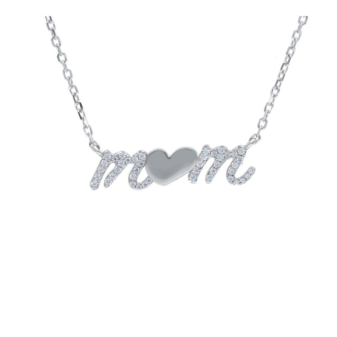 Girocollo in argento 925/ooo e zirconia cubica con scritta