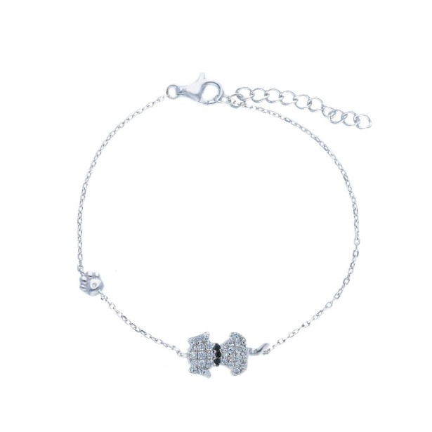 Bracciale in argento 925/ooo e zirconia cubica con cane e zampa