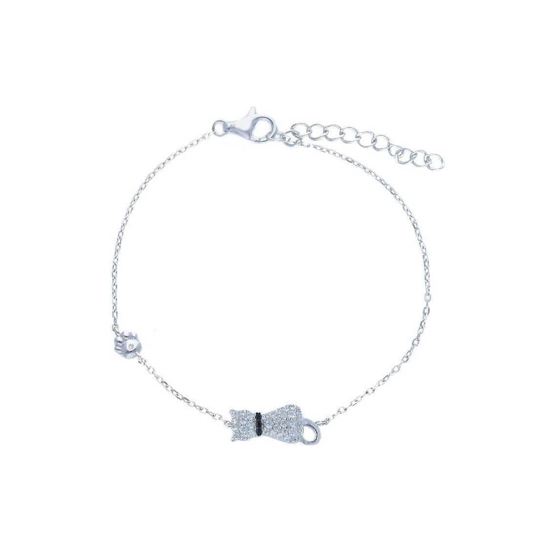 Bracciale in argento 925/ooo e zirconia cubica congatto e zampa