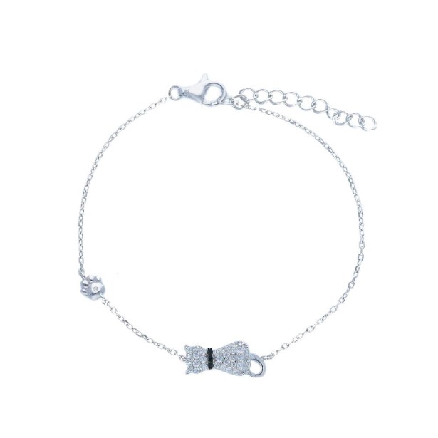 Bracciale in argento 925/ooo e zirconia cubica congatto e zampa