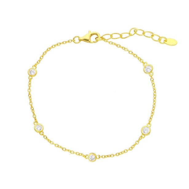 Bracciale in argento dorato 925/ooo e zirconia cubica