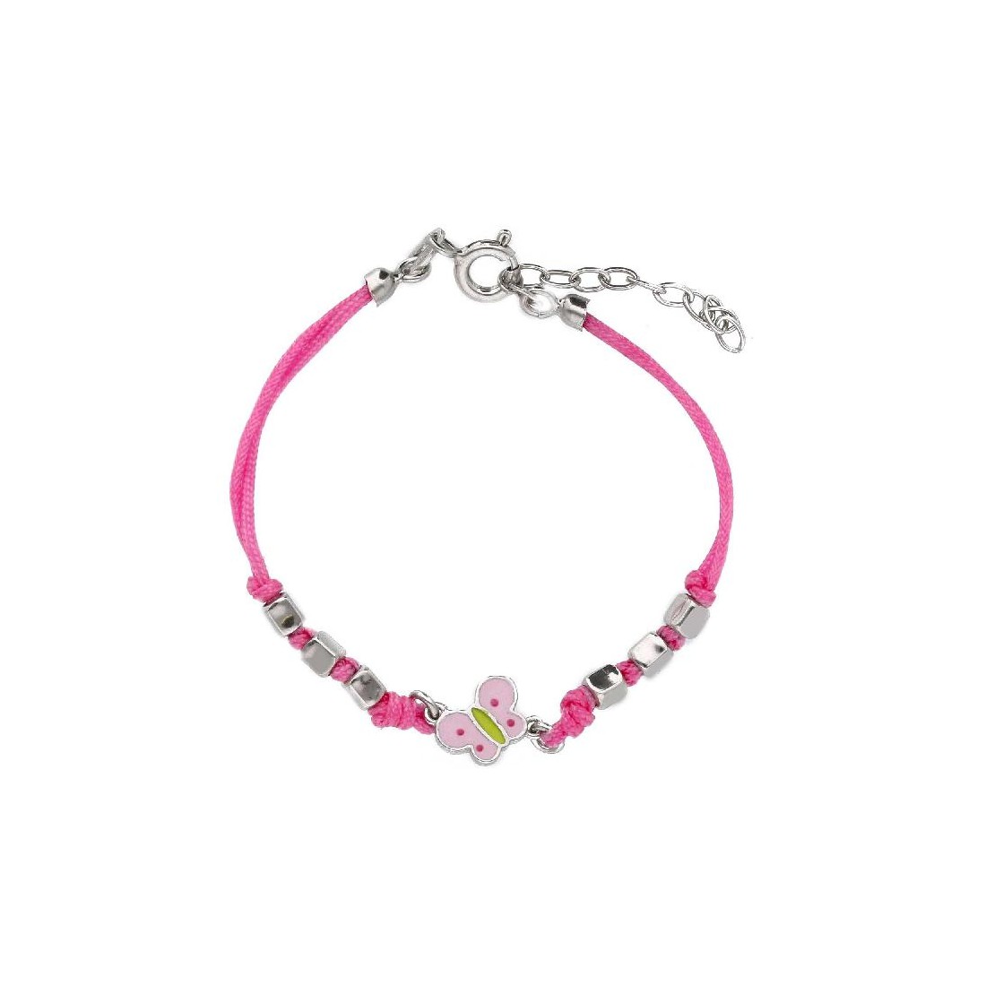 Bracciale con cordino e farfalla in argento 925/ooo e smalto