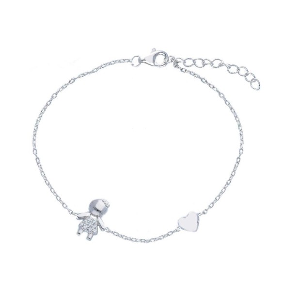 Bracciale in argento 925/ooo e zirconia cubica con bambina
