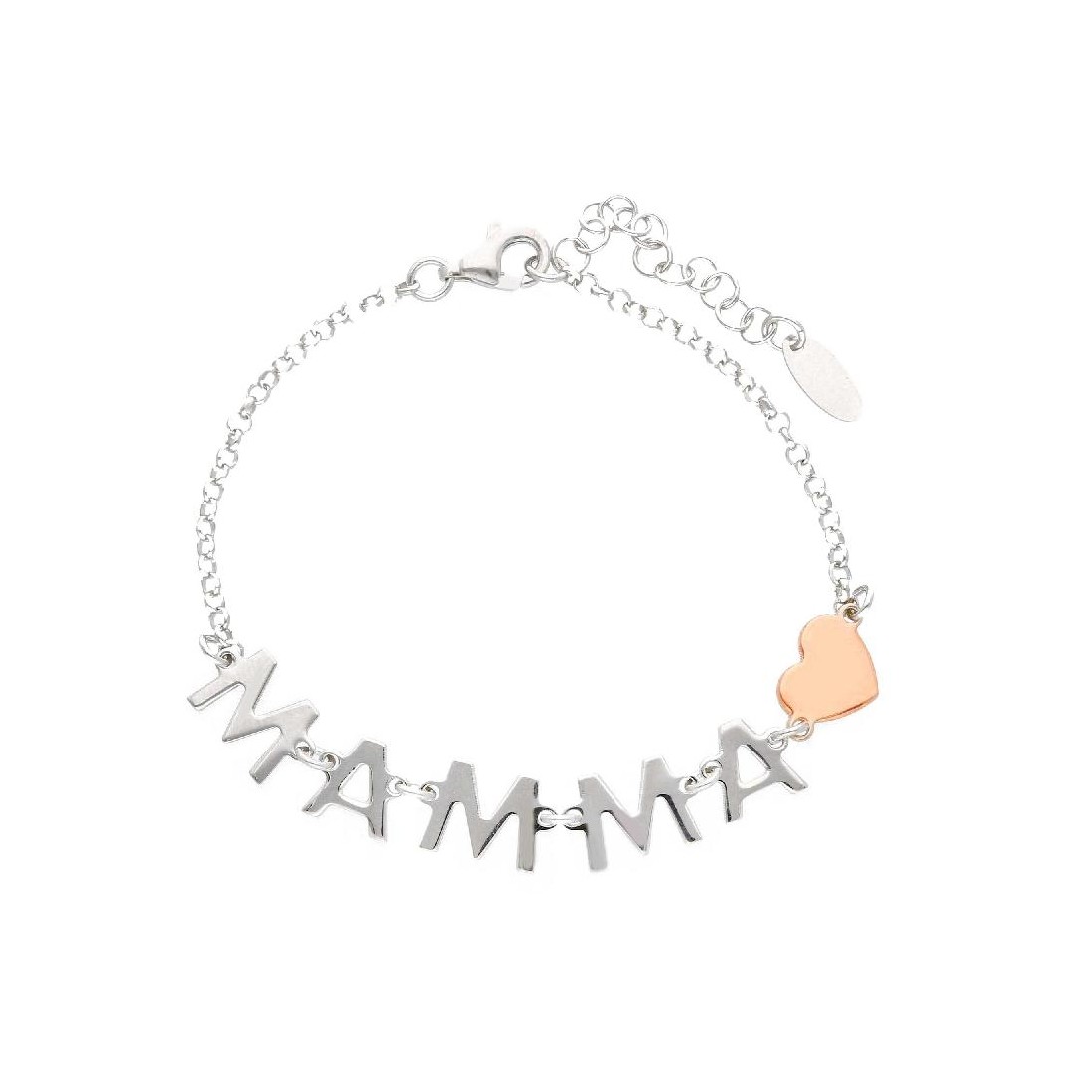 Bracciale in argento bicolore 925/ooo con cuore