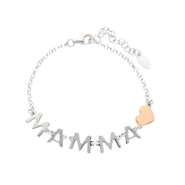 Bracciale in argento bicolore 925/ooo con cuore
