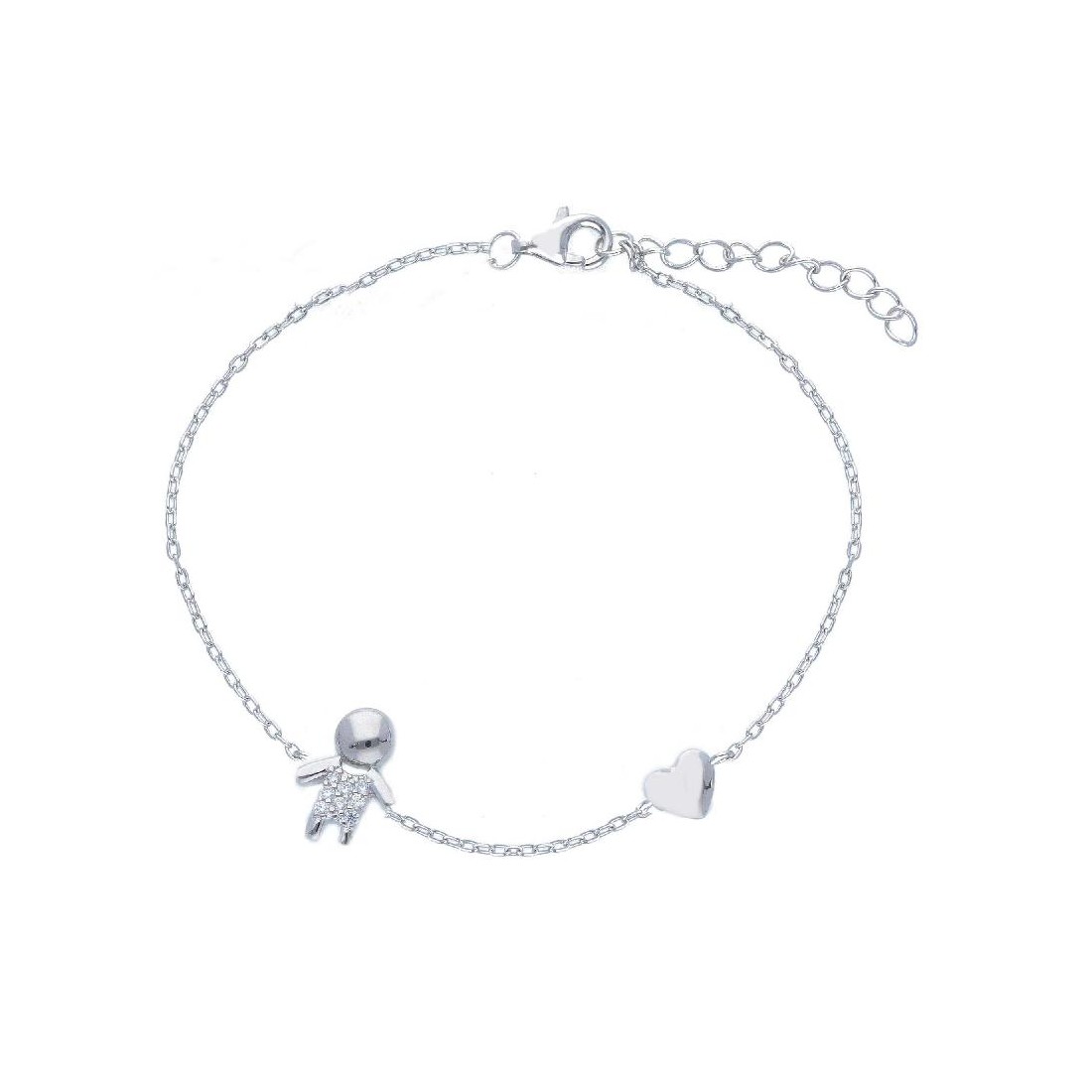 Bracciale in argento 925/ooo e zirconia cubica con bambino