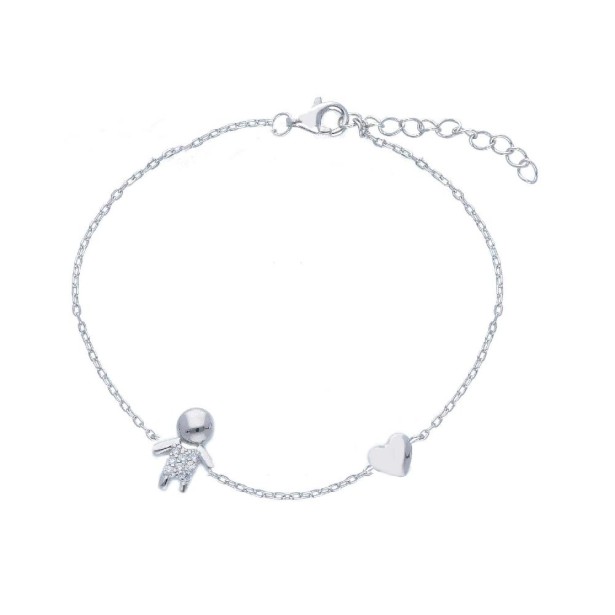Bracciale in argento 925/ooo e zirconia cubica con bambino