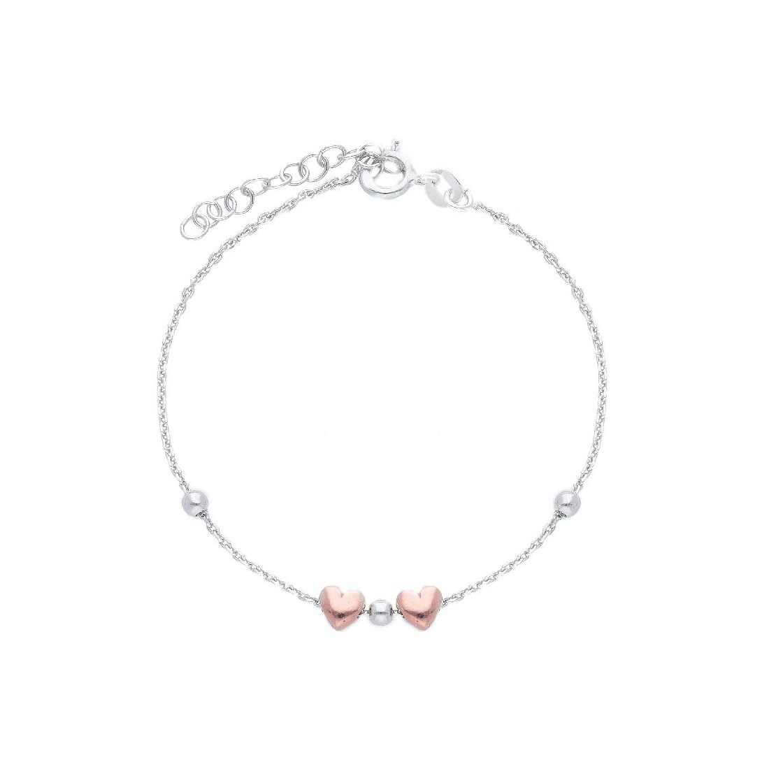Bracciale in argento bicolore 925/ooo con cuore
