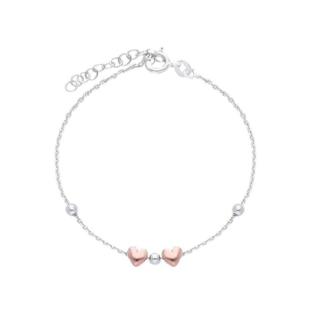 Bracciale in argento bicolore 925/ooo con cuore