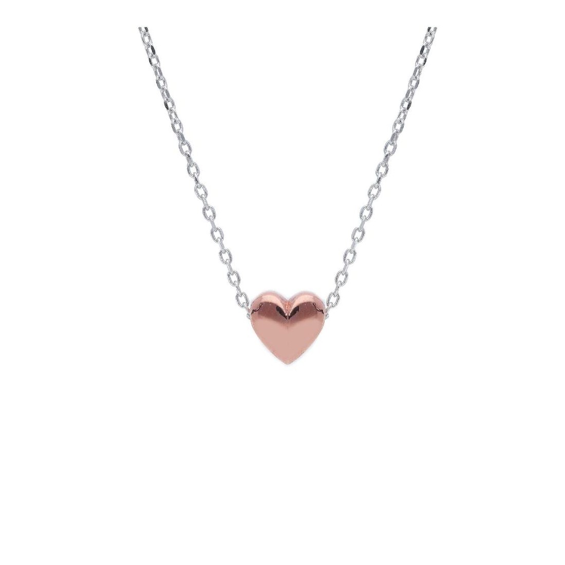 Girocollo in argento bicolore 925/ooo con cuore