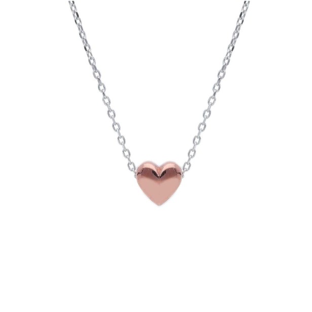 Girocollo in argento bicolore 925/ooo con cuore