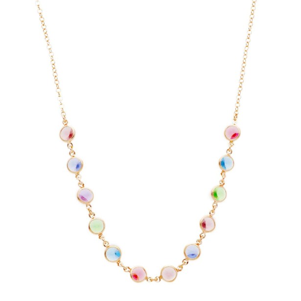 Girocollo in argento ros� 925/ooo e cristallo artificiale multicolor