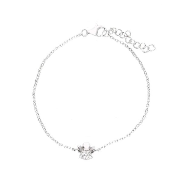 Bracciale in argento 925/ooo e zirconia cubica con angelo