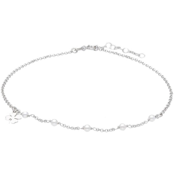 Cavigliera in argento 925/ooo e perla con charms