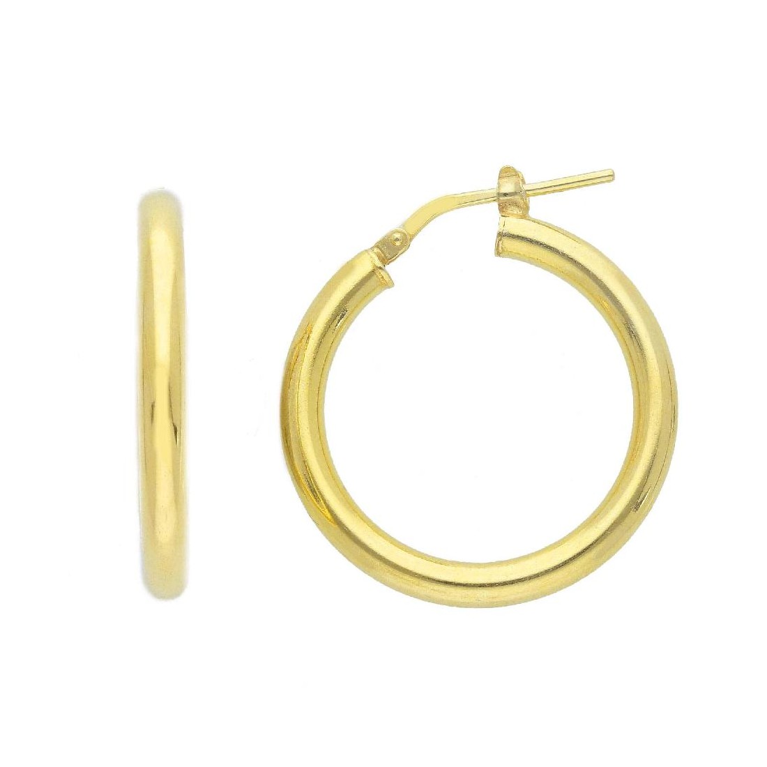 Orecchini cerchio in argento dorato 925/ooo