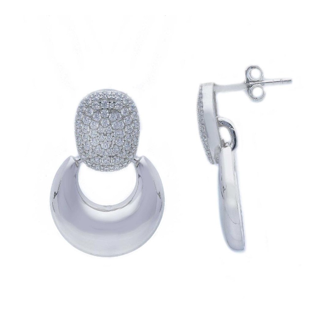 Orecchini pendenti in argento 925/ooo e zirconia cubica