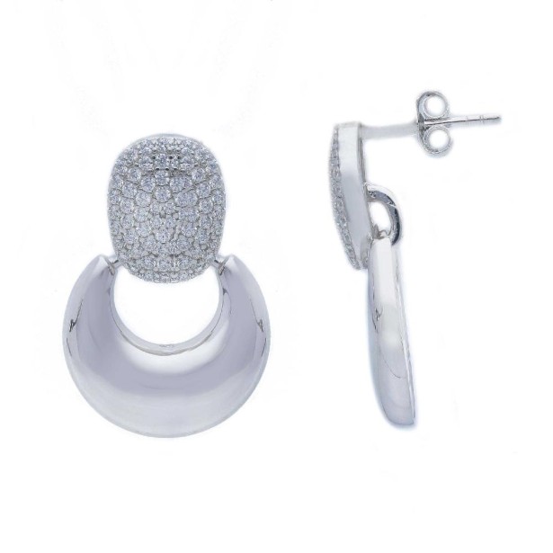 Orecchini pendenti in argento 925/ooo e zirconia cubica