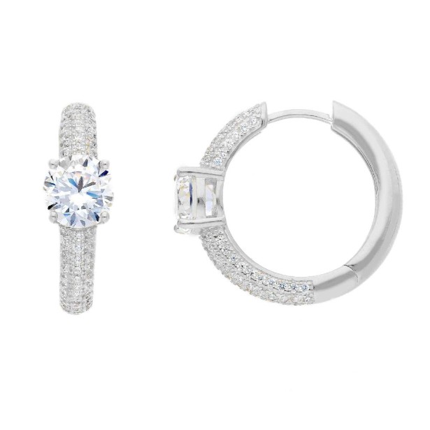 Orecchini cerchio in argento 925/ooo e zirconia cubica